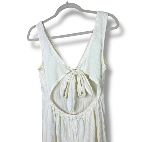 Madewell NWT Lightestspun Tie-Back White Cotton Gauze Cover-Up Jumpsuit Small - Picture 8 of 10